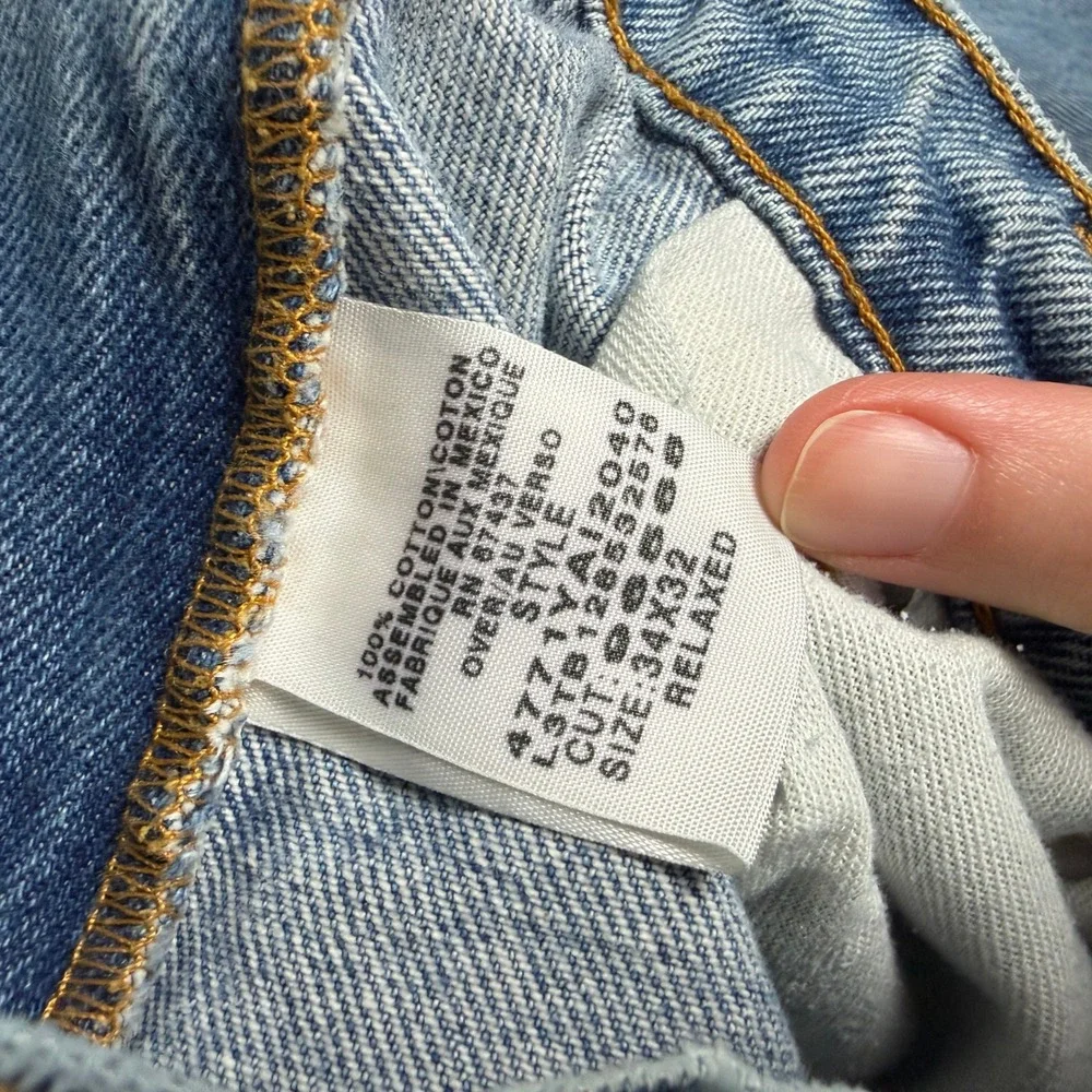 Vintage Ralph Lauren Relaxed Jeans Mens 34x32 Light Wash Blue Denim 100% Cotton